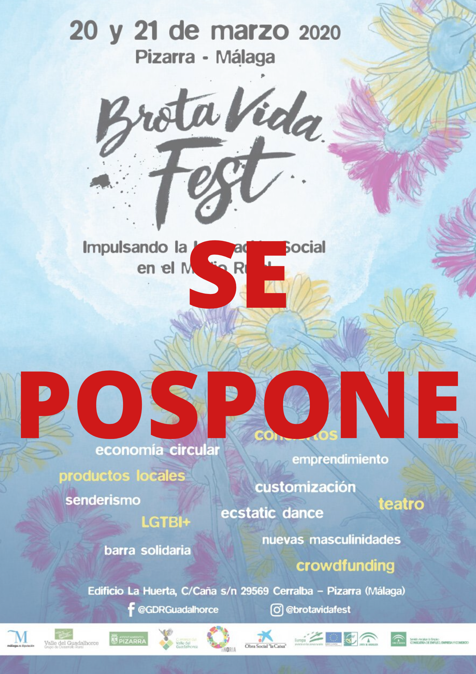 Se aplaza el festival Brota Vida Fest como medida de prevenci�n del coronavirus